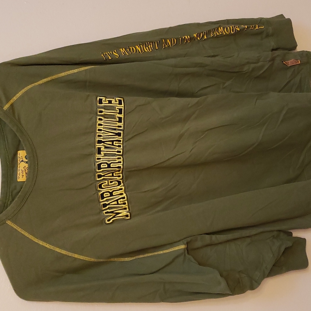 Long sleeve Margaritaville olive green tee